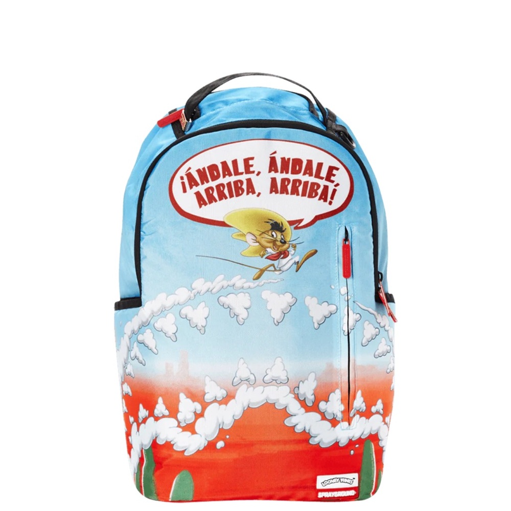 Sprayground Black Backpack with Red Limited Edition Patch
